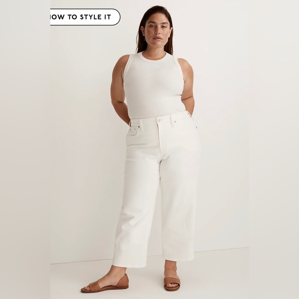 NWT Madewell The Plus Perfect Vintage Wide-Leg Crop Jean